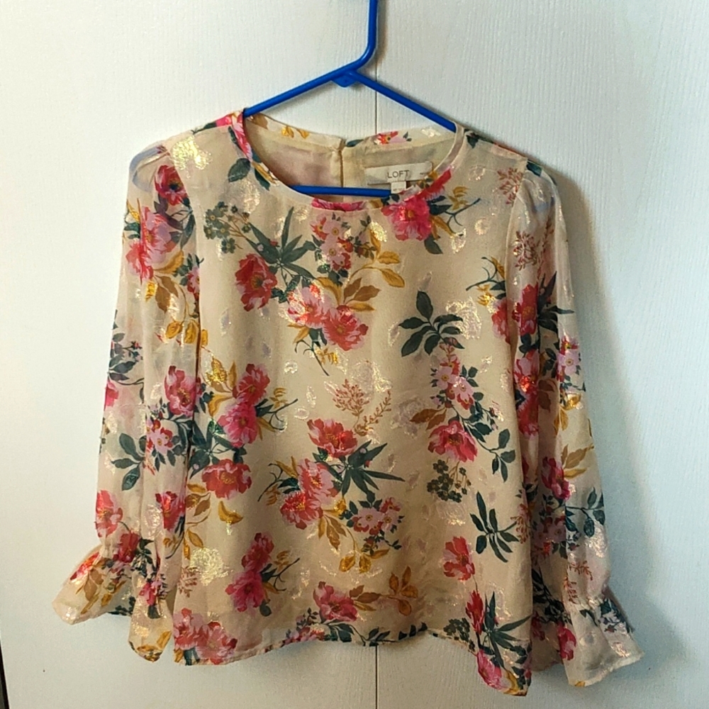 Like New- Loft MP Shimmer Blouse